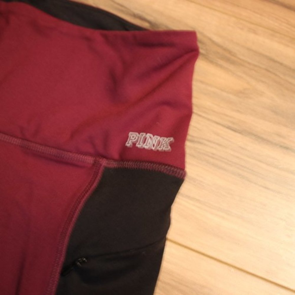 Victoria's Secret PINK High Waisted Maroon Activewear Leggings - Picture 5 of 7